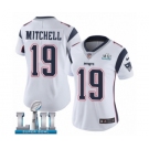 Women's Nike New England Patriots #19 Malcolm Mitchell White Vapor Untouchable Limited Player Super Bowl LII NFL Jersey