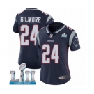 Women's Nike New England Patriots #24 Stephon Gilmore Navy Blue Team Color Vapor Untouchable Limited Player Super Bowl LII NFL Jersey