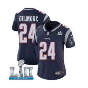 Women's Nike New England Patriots #24 Stephon Gilmore Navy Blue Team Color Vapor Untouchable Limited Player Super Bowl LII NFL Jersey