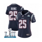 Women's Nike New England Patriots #25 Eric Rowe Navy Blue Team Color Vapor Untouchable Limited Player Super Bowl LII NFL Jersey
