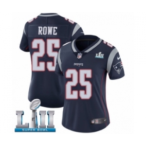 Women's Nike New England Patriots #25 Eric Rowe Navy Blue Team Color Vapor Untouchable Limited Player Super Bowl LII NFL Jersey