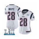 Women's Nike New England Patriots #28 James White Vapor Untouchable Limited Player Super Bowl LII NFL Jersey