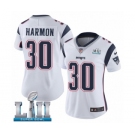 Women's Nike New England Patriots #30 Duron Harmon White Vapor Untouchable Limited Player Super Bowl LII NFL Jersey