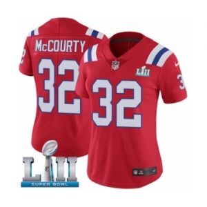 Women's Nike New England Patriots #32 Devin McCourty Red Alternate Vapor Untouchable Limited Player Super Bowl LII NFL Jersey