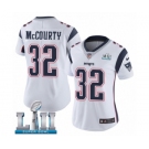 Women's Nike New England Patriots #32 Devin McCourty White Vapor Untouchable Limited Player Super Bowl LII NFL Jersey
