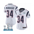 Women's Nike New England Patriots #34 Rex Burkhead White Vapor Untouchable Limited Player Super Bowl LII NFL Jersey