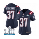 Women's Nike New England Patriots #37 Jordan Richards Limited Navy Blue Rush Vapor Untouchable Super Bowl LII NFL Jersey
