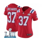 Women's Nike New England Patriots #37 Jordan Richards Red Alternate Vapor Untouchable Limited Player Super Bowl LII NFL Jersey