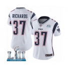 Women's Nike New England Patriots #37 Jordan Richards White Vapor Untouchable Limited Player Super Bowl LII NFL Jersey
