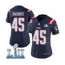 Women's Nike New England Patriots #45 David Harris Limited Navy Blue Rush Vapor Untouchable Super Bowl LII NFL Jersey
