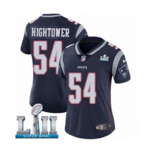 Women's Nike New England Patriots #54 Dont'a Hightower Navy Blue Team Color Vapor Untouchable Limited Player Super Bowl LII NFL Jersey