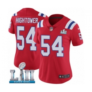 Women's Nike New England Patriots #54 Dont'a Hightower Red Alternate Vapor Untouchable Limited Player Super Bowl LII NFL Jersey
