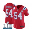 Women's Nike New England Patriots #54 Tedy Bruschi Red Alternate Vapor Untouchable Limited Player Super Bowl LII NFL Jersey