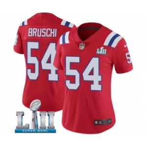 Women's Nike New England Patriots #54 Tedy Bruschi Red Alternate Vapor Untouchable Limited Player Super Bowl LII NFL Jersey