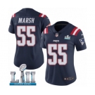 Women's Nike New England Patriots #55 Cassius Marsh Limited Navy Blue Rush Vapor Untouchable Super Bowl LII NFL Jersey