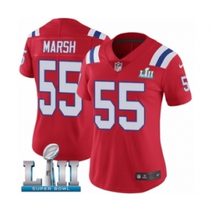Women's Nike New England Patriots #55 Cassius Marsh Red Alternate Vapor Untouchable Limited Player Super Bowl LII NFL Jersey