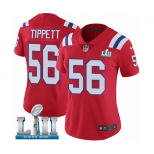 Women's Nike New England Patriots #56 Andre Tippett Red Alternate Vapor Untouchable Limited Player Super Bowl LII NFL Jersey