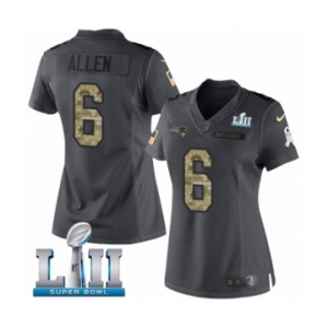Women's Nike New England Patriots #6 Ryan Allen Limited Black 2016 Salute to Service Super Bowl LII NFL Jersey