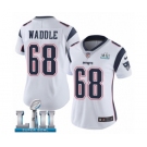 Women's Nike New England Patriots #68 LaAdrian Waddle White Vapor Untouchable Limited Player Super Bowl LII NFL Jersey