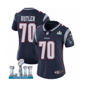 Women's Nike New England Patriots #70 Adam Butler Navy Blue Team Color Vapor Untouchable Limited Player Super Bowl LII NFL Jersey