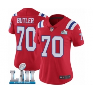 Women's Nike New England Patriots #70 Adam Butler Red Alternate Vapor Untouchable Limited Player Super Bowl LII NFL Jersey