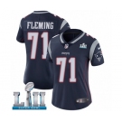 Women's Nike New England Patriots #71 Cameron Fleming Navy Blue Team Color Vapor Untouchable Limited Player Super Bowl LII NFL Jersey