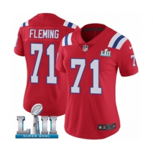Women's Nike New England Patriots #71 Cameron Fleming Red Alternate Vapor Untouchable Limited Player Super Bowl LII NFL Jersey