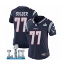 Women's Nike New England Patriots #77 Nate Solder Navy Blue Team Color Vapor Untouchable Limited Player Super Bowl LII NFL Jersey