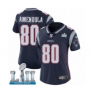Women's Nike New England Patriots #80 Danny Amendola Navy Blue Team Color Vapor Untouchable Limited Player Super Bowl LII NFL Jersey