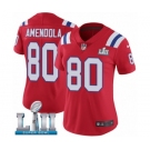 Women's Nike New England Patriots #80 Danny Amendola Red Alternate Vapor Untouchable Limited Player Super Bowl LII NFL Jersey