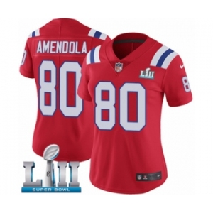 Women's Nike New England Patriots #80 Danny Amendola Red Alternate Vapor Untouchable Limited Player Super Bowl LII NFL Jersey