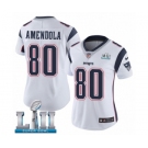 Women's Nike New England Patriots #80 Danny Amendola White Vapor Untouchable Limited Player Super Bowl LII NFL Jersey