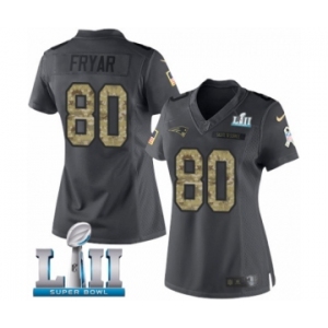 Women's Nike New England Patriots #80 Irving Fryar Limited Black 2016 Salute to Service Super Bowl LII NFL Jersey