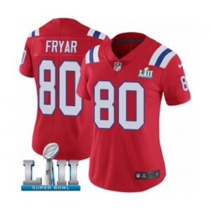 Women's Nike New England Patriots #80 Irving Fryar Red Alternate Vapor Untouchable Limited Player Super Bowl LII NFL Jersey