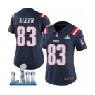 Women's Nike New England Patriots #83 Dwayne Allen Limited Navy Blue Rush Vapor Untouchable Super Bowl LII NFL Jersey