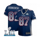 Women's Nike New England Patriots #87 Rob Gronkowski Elite Navy Blue Drift Fashion Super Bowl LII NFL Jersey