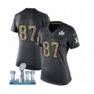 Women's Nike New England Patriots #87 Rob Gronkowski Limited Black 2016 Salute to Service Super Bowl LII NFL Jersey