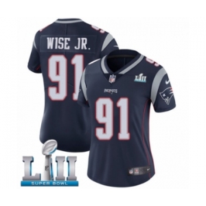Women's Nike New England Patriots #91 Deatrich Wise Jr Navy Blue Team Color Vapor Untouchable Limited Player Super Bowl LII NFL Jersey