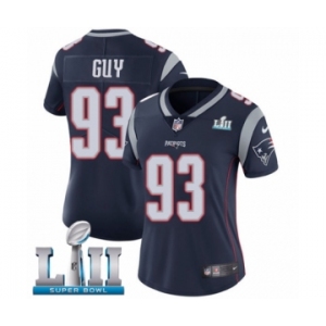 Women's Nike New England Patriots #93 Lawrence Guy Navy Blue Team Color Vapor Untouchable Limited Player Super Bowl LII NFL Jersey