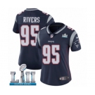 Women's Nike New England Patriots #95 Derek Rivers Navy Blue Team Color Vapor Untouchable Limited Player Super Bowl LII NFL Jersey
