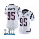 Women's Nike New England Patriots #95 Derek Rivers White Vapor Untouchable Limited Player Super Bowl LII NFL Jersey
