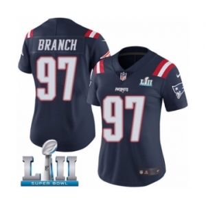 Women's Nike New England Patriots #97 Alan Branch Limited Navy Blue Rush Vapor Untouchable Super Bowl LII NFL Jersey