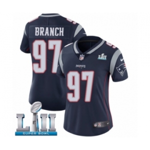Women's Nike New England Patriots #97 Alan Branch Navy Blue Team Color Vapor Untouchable Limited Player Super Bowl LII NFL Jersey