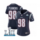 Women's Nike New England Patriots #98 Trey Flowers Navy Blue Team Color Vapor Untouchable Limited Player Super Bowl LII NFL Jersey