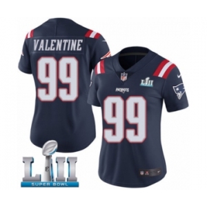 Women's Nike New England Patriots #99 Vincent Valentine Limited Navy Blue Rush Vapor Untouchable Super Bowl LII NFL Jersey
