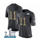 Youth Nike New England Patriots #11 Drew Bledsoe Limited Black 2016 Salute to Service Super Bowl LII NFL Jersey