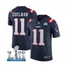 Youth Nike New England Patriots #11 Julian Edelman Limited Navy Blue Rush Vapor Untouchable Super Bowl LII NFL Jersey