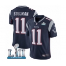 Youth Nike New England Patriots #11 Julian Edelman Navy Blue Team Color Vapor Untouchable Limited Player Super Bowl LII NFL Jersey