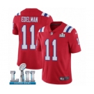 Youth Nike New England Patriots #11 Julian Edelman Red Alternate Vapor Untouchable Limited Player Super Bowl LII NFL Jersey