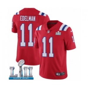 Youth Nike New England Patriots #11 Julian Edelman Red Alternate Vapor Untouchable Limited Player Super Bowl LII NFL Jersey